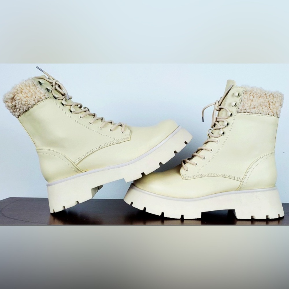 Circus by Sam Edelman Women's Larsa Ivory Cream Combat Boot Saks Fifth Ave NWT - Picture 7 of 16